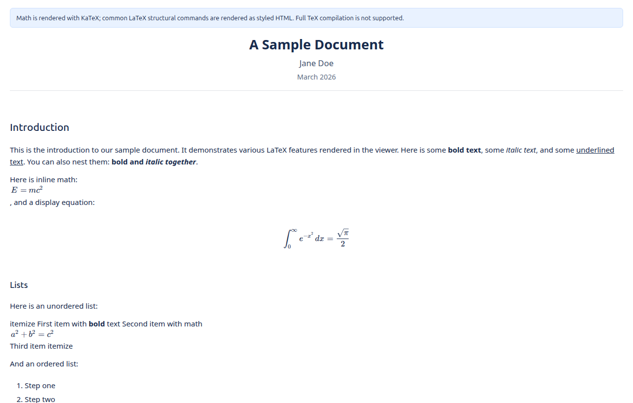 TeX Viewer Screenshot