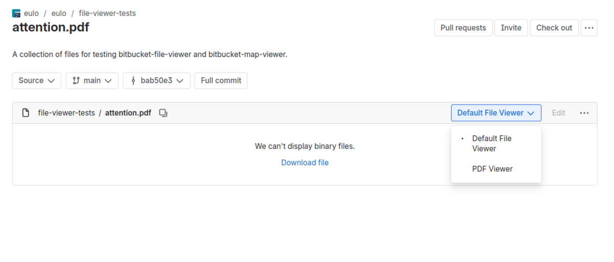 Selecting the File Renderers for Bitbucket